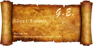 Giczi Edömér névjegykártya
